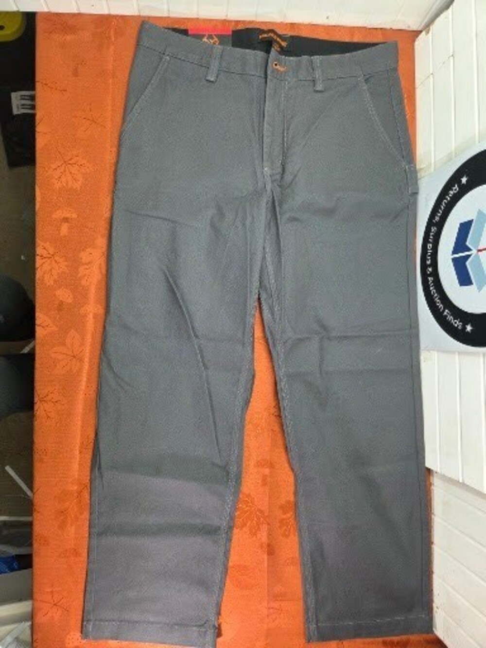 Realtree Men's Stretch Canvas Utility Work Pants, Charcoal Grey, 34x30